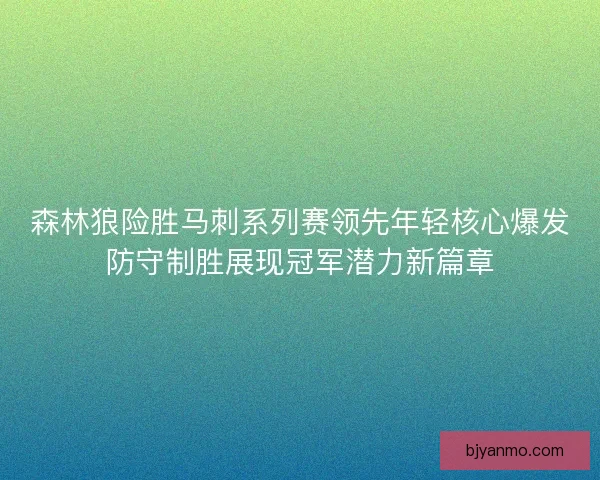 森林狼险胜马刺系列赛领先年轻核心爆发防守制胜展现冠军潜力新篇章